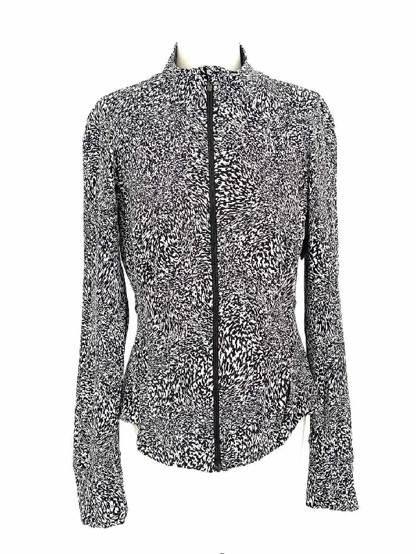 Lululemon 2022 InStill Women's black/white Zip Abstract Size 10 Jacket