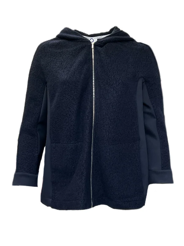 Marina Rinaldi Women's Navy Ossido Hooded Jacket NWT