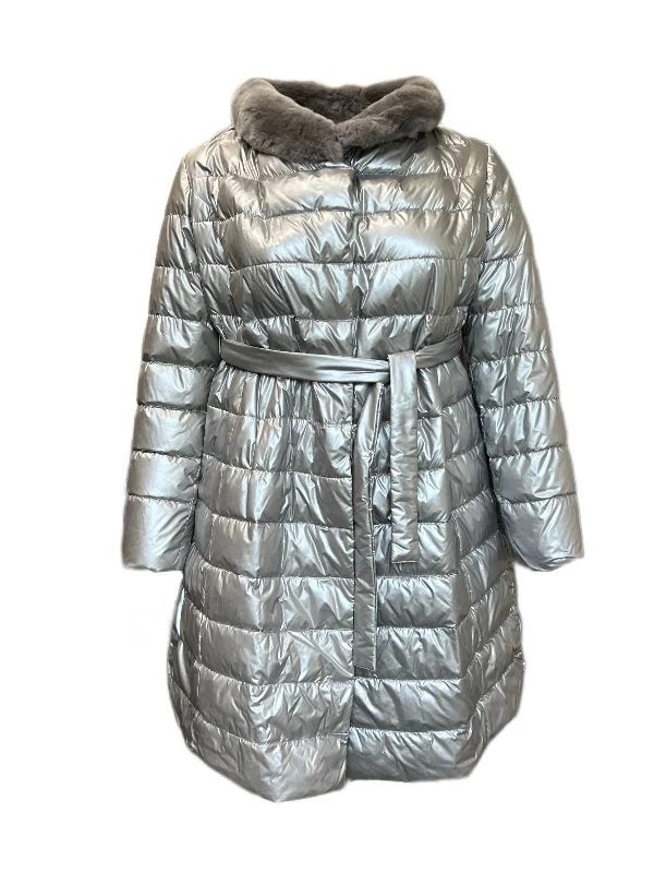 Marina Rinaldi Women's Silver Bianco Down Jacket NWT