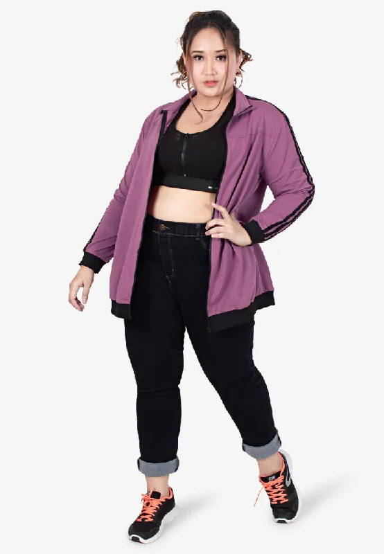 Bolt Striped Athleisure Jacket - Light Purple Print Jacket Jacquard Jacket Patchwork Jacket Bolt Striped Athleisure Jacket - Light Purple Print Jacket Jacquard Jacket Patchwork Jacket