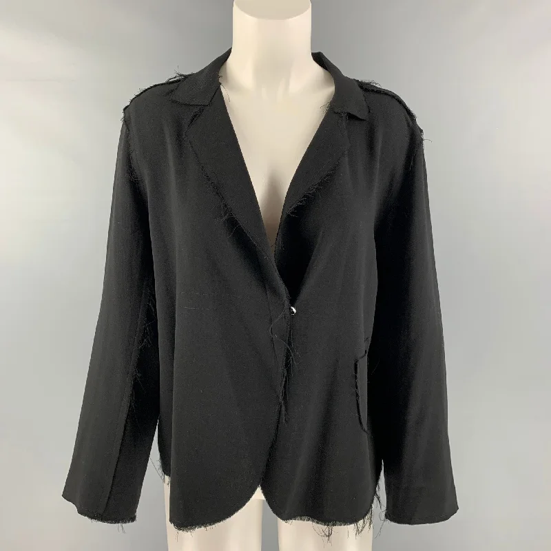 MILLER et BERTAUX Size 2 Black Wool Jacket