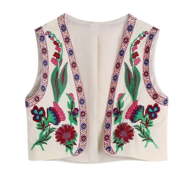 Patchwork- vest jacket for women