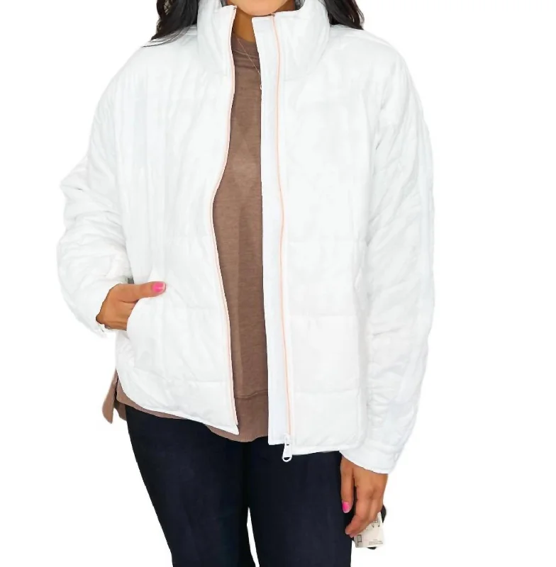 Pippa Packable Puffer Jacket In White Striped Jacket Polka Dot Jacket Floral Jacket Pippa Packable Puffer Jacket In White Striped Jacket Polka Dot Jacket Floral Jacket