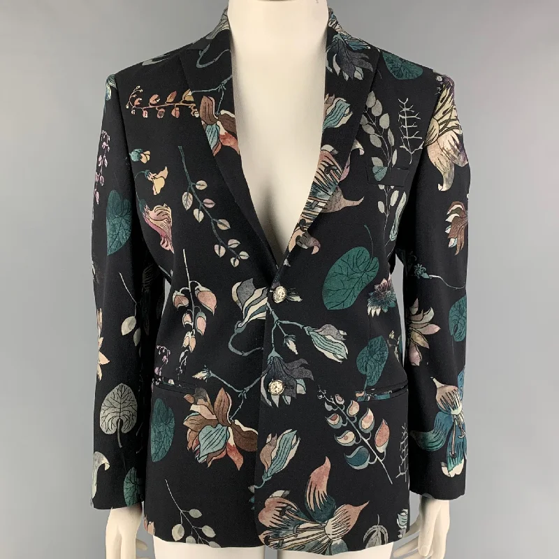 VERSUS by GIANNI VERSACE Size 12 Multi-Color Print Jacket Blazer