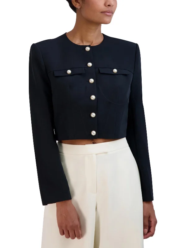 Womens Crew Neck Button Cuff Shirt Jacket Oversized Jacket Tailored Jacket Straight Jacket Womens Crew Neck Button Cuff Shirt Jacket Oversized Jacket Tailored Jacket Straight Jacket