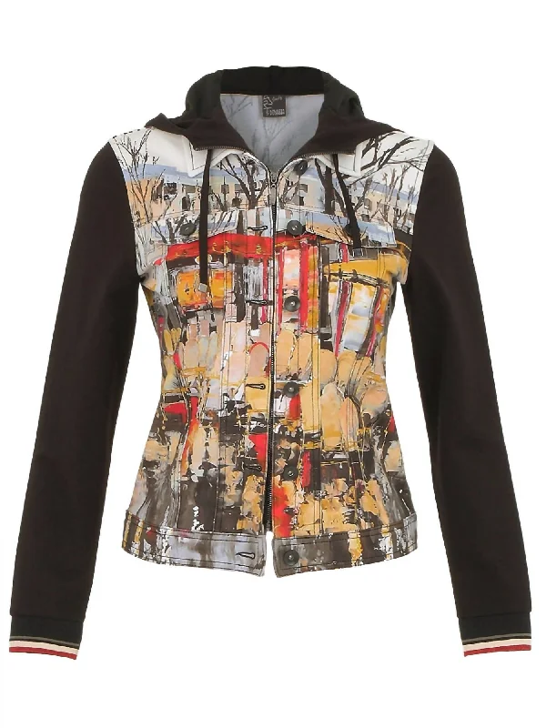 Women's Parisian Reflection Hooded Jacket In Multi-Colored Elasticated Jacket Padded Jacket Insulated Jacket Women's Parisian Reflection Hooded Jacket In Multi-Colored Elasticated Jacket Padded Jacket Insulated Jacket