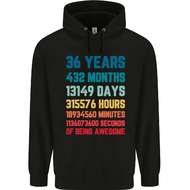 36th Birthday 36 Year Old Mens 80% Cotton Hoodie