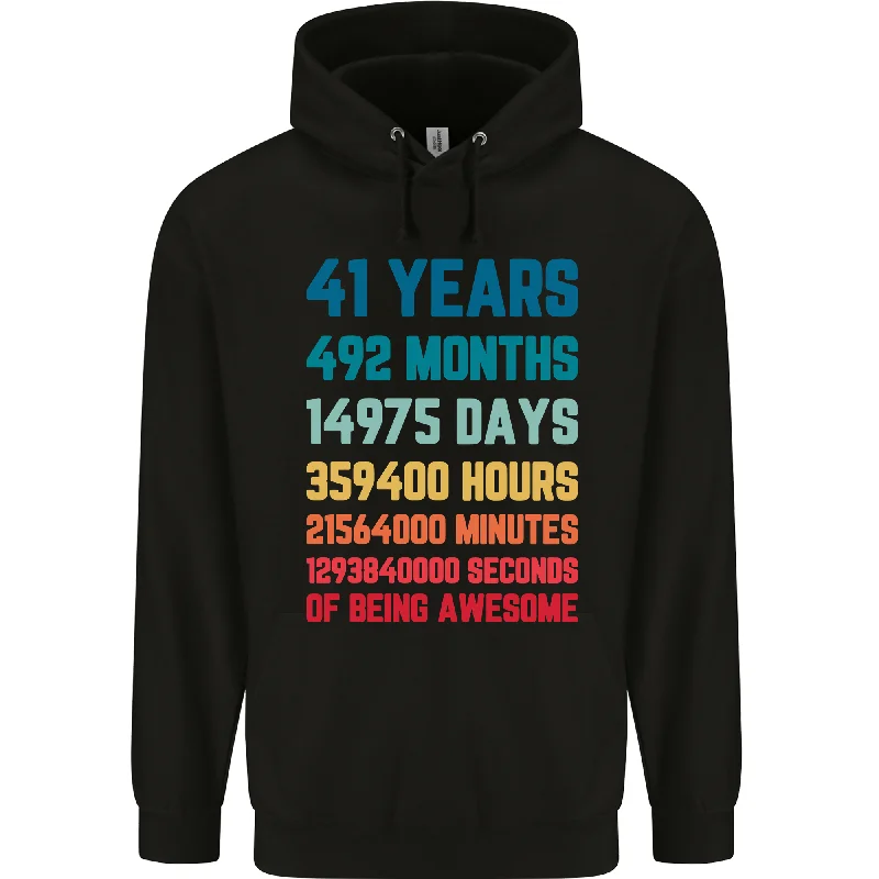 41st Birthday 41 Year Old Mens 80% Cotton Hoodie Hoodie with Hem Lace Feminine Delicate 41st Birthday 41 Year Old Mens 80% Cotton Hoodie Hoodie with Hem Lace Feminine Delicate
