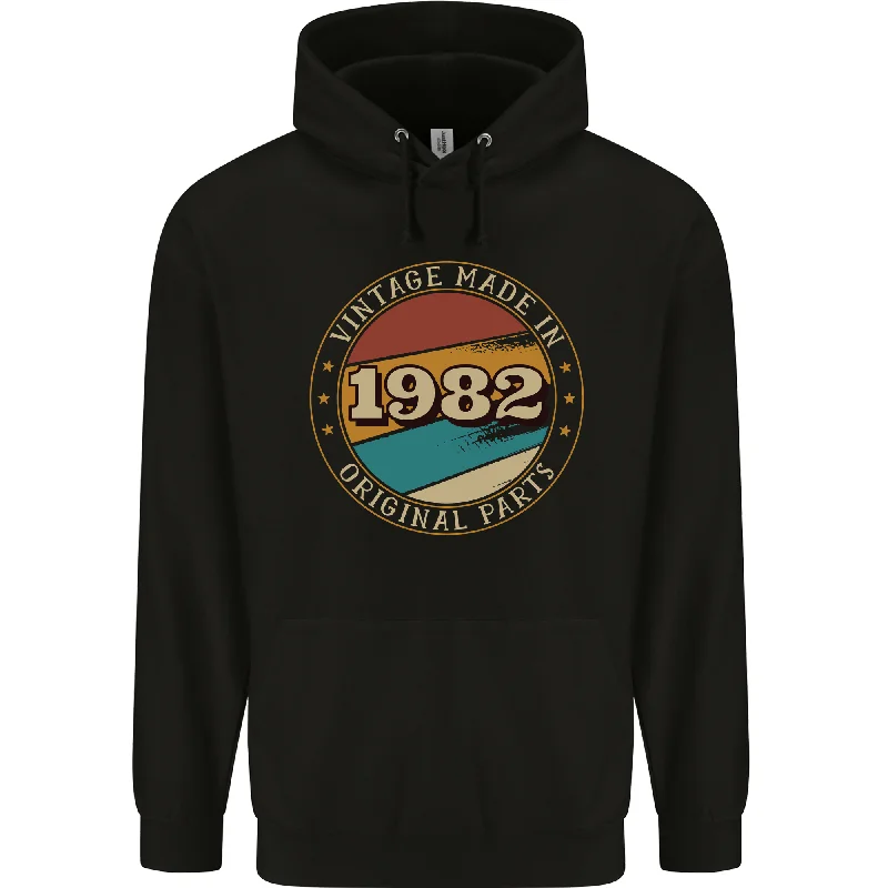 42nd Birthday Vintage Made In 1982 Mens 80% Cotton Hoodie Hoodie with Fur Luxurious Winter 42nd Birthday Vintage Made In 1982 Mens 80% Cotton Hoodie Hoodie with Fur Luxurious Winter