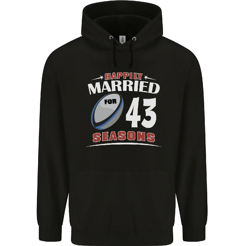 43 Year Wedding Anniversary 43rd Rugby Mens 80% Cotton Hoodie Hoodie with Side Slits Relaxed Casual 43 Year Wedding Anniversary 43rd Rugby Mens 80% Cotton Hoodie Hoodie with Side Slits Relaxed Casual