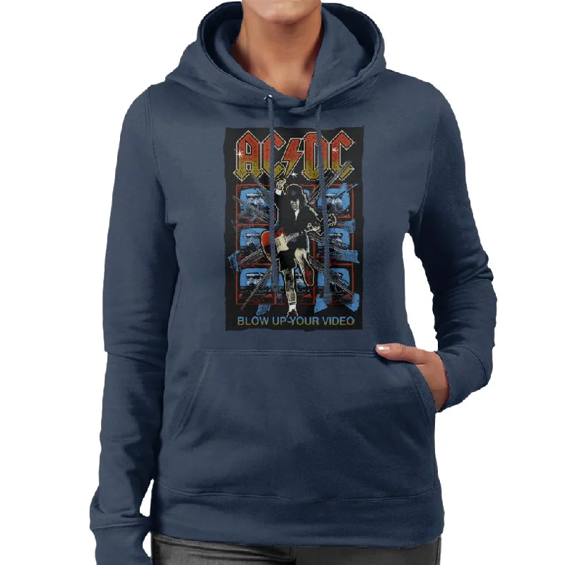 AC/DC Angus Young Blow Up Your Video Women's Hooded Sweatshirt