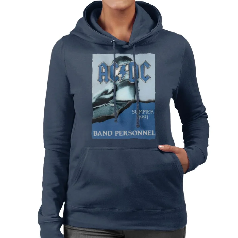 AC/DC Summer 1991 Band Personnel Women's Hooded Sweatshirt