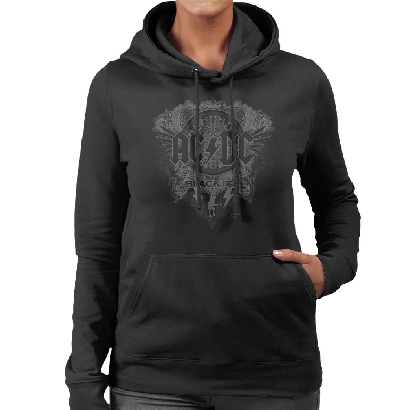 AC/DC Black Ice Logo Women's Hooded Sweatshirt