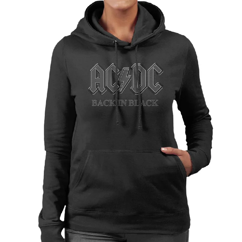 AC/DC Logo Back In Black Women's Hooded Sweatshirt