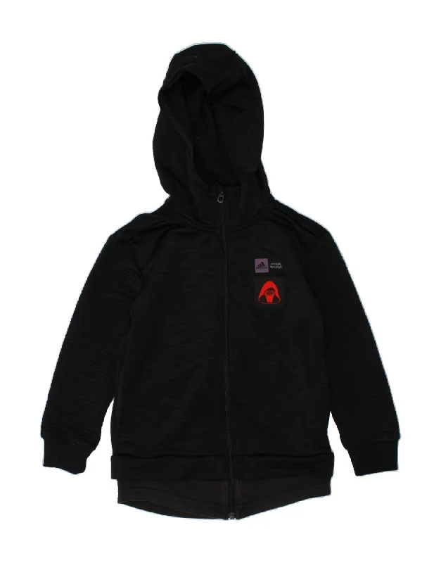 ADIDAS Boys Graphic Zip Hoodie Sweater 7-8 Years Black Polyester Hoodie with Metallic Shiny Futuristic ADIDAS Boys Graphic Zip Hoodie Sweater 7-8 Years Black Polyester Hoodie with Metallic Shiny Futuristic