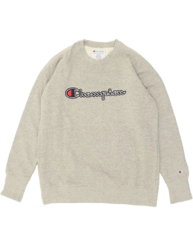 CHAMPION Mens Graphic Sweatshirt Jumper Medium Grey Cotton