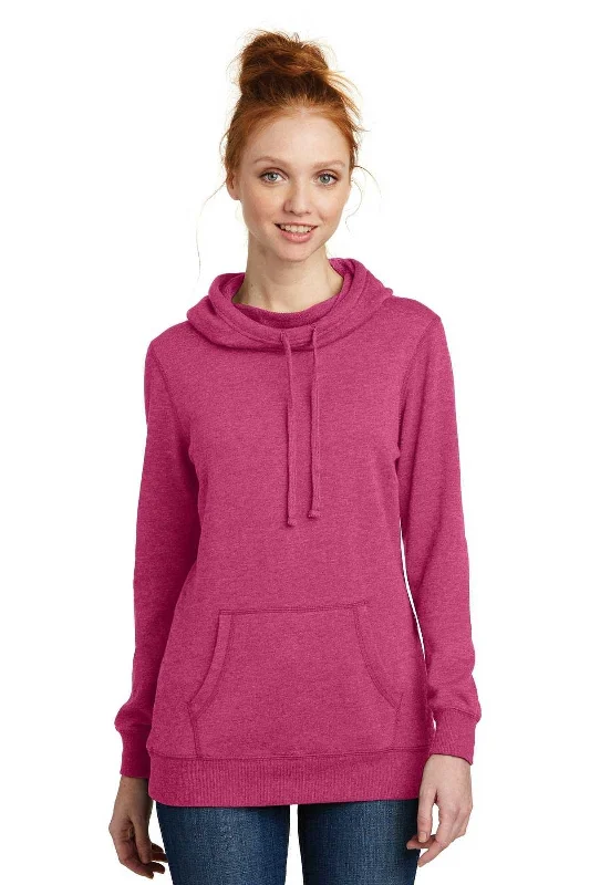 District DM493 Women's Lightweight Fleece Hoodie - Heathered Pink Azalea Hoodie with Oversized Fit Loose Comfortable District DM493 Women's Lightweight Fleece Hoodie - Heathered Pink Azalea Hoodie with Oversized Fit Loose Comfortable