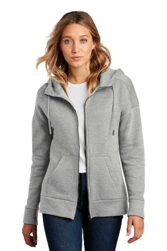 District DT1104 Womens Perfect Weight Fleece Drop Shoulder Full-Zip Hoodie - Heathered Steel Hoodie with Slit Hem Functional Movement District DT1104 Womens Perfect Weight Fleece Drop Shoulder Full-Zip Hoodie - Heathered Steel Hoodie with Slit Hem Functional Movement