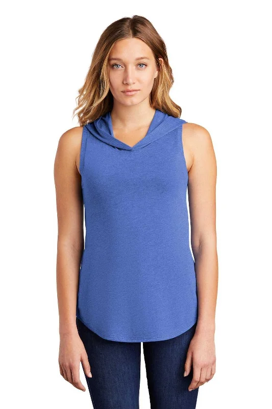 District DT1375 Women's Perfect Tri Sleeveless Hoodie - Royal Frost Hoodie with Button Classic Timeless District DT1375 Women's Perfect Tri Sleeveless Hoodie - Royal Frost Hoodie with Button Classic Timeless