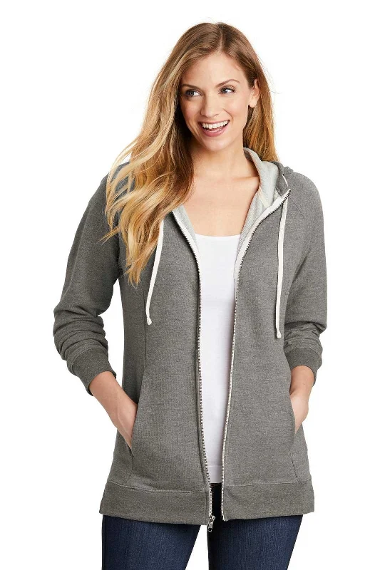 District DT456 Women's Perfect Tri French Terry Full-Zip Hoodie - Gray Frost Hoodie with Hidden Zipper Minimalist Clean District DT456 Women's Perfect Tri French Terry Full-Zip Hoodie - Gray Frost Hoodie with Hidden Zipper Minimalist Clean