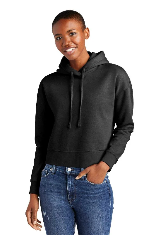 District DT6101 Women's Vit Fleece Hoodie - Black Hoodie with Tied Waist Feminine Flattering District DT6101 Women's Vit Fleece Hoodie - Black Hoodie with Tied Waist Feminine Flattering