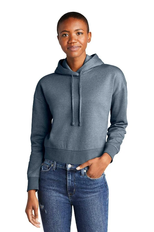 District DT6101 Women's Vit Fleece Hoodie - Flint Blue Heather Hoodie with Hem Applique Textured Unique District DT6101 Women's Vit Fleece Hoodie - Flint Blue Heather Hoodie with Hem Applique Textured Unique