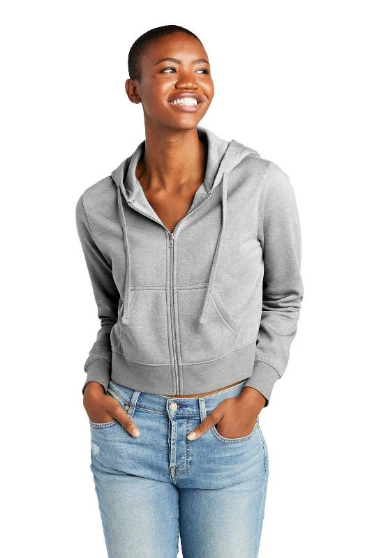 District DT6103 Women's Vit Fleece Full-Zip Hoodie - Light Heather Grey Hoodie with Sequins Glamorous Eye-catching District DT6103 Women's Vit Fleece Full-Zip Hoodie - Light Heather Grey Hoodie with Sequins Glamorous Eye-catching