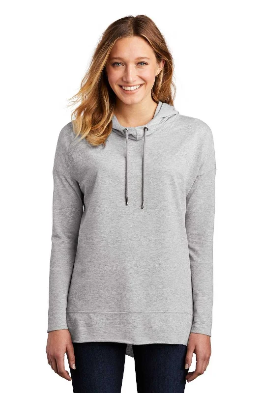 District DT671 Women's Featherweight French Terry Hoodie - Light Heather Gray Hoodie with Half-Zip Sporty Casual District DT671 Women's Featherweight French Terry Hoodie - Light Heather Gray Hoodie with Half-Zip Sporty Casual