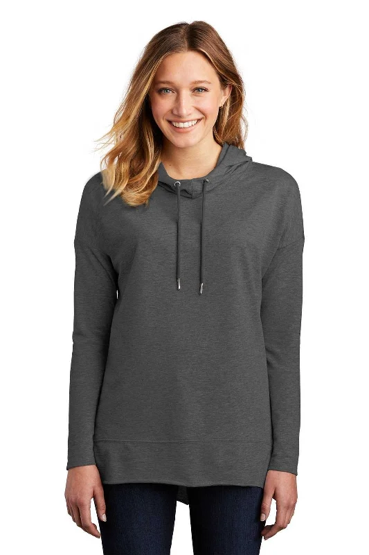 District DT671 Women's Featherweight French Terry Hoodie - Washed Coal Hoodie with Toggle Buttons Decorative Unique District DT671 Women's Featherweight French Terry Hoodie - Washed Coal Hoodie with Toggle Buttons Decorative Unique