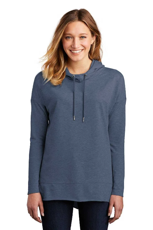 District DT671 Women's Featherweight French Terry Hoodie - Washed Indigo Hoodie with Tied Waist Feminine Flattering District DT671 Women's Featherweight French Terry Hoodie - Washed Indigo Hoodie with Tied Waist Feminine Flattering