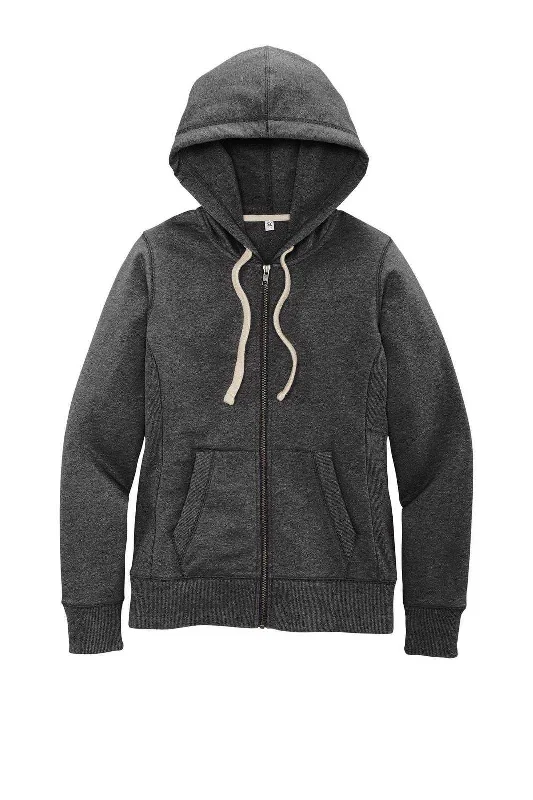 District DT8103 Women's Re-Fleece Full-Zip Hoodie - Charcoal Heather Hoodie with Slit Hem Functional Movement District DT8103 Women's Re-Fleece Full-Zip Hoodie - Charcoal Heather Hoodie with Slit Hem Functional Movement