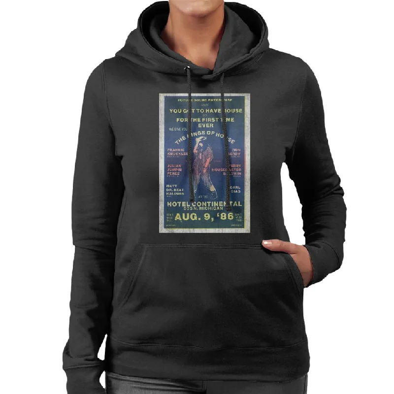 DJ International Kings Of House '86 Poster Women's Hooded Sweatshirt