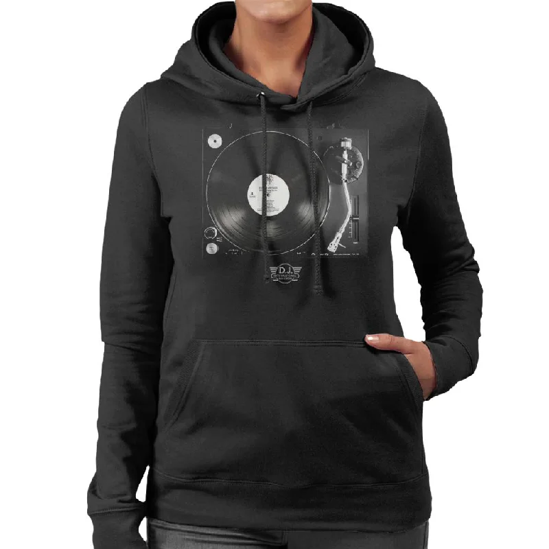 DJ International Records Turntable Women's Hooded Sweatshirt