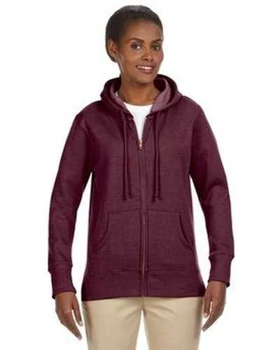 Econscious EC4580 Ladies' Organic Recycled Heathered Fleece Full-Zip Hooded Sweatshirt - Berry Hoodie with Hem Patch Decorative Personalized Econscious EC4580 Ladies' Organic Recycled Heathered Fleece Full-Zip Hooded Sweatshirt - Berry Hoodie with Hem Patch Decorative Personalized
