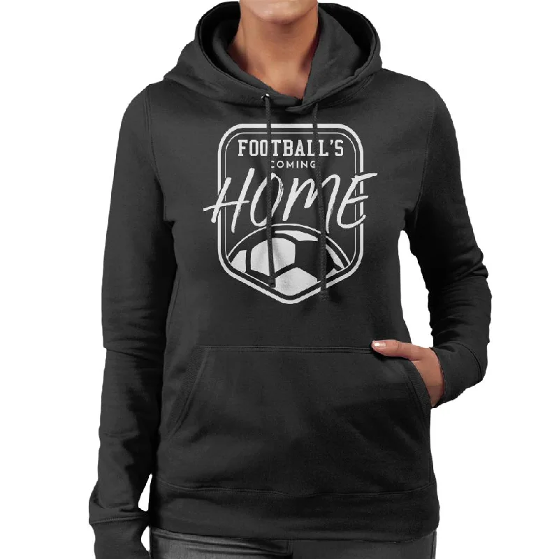 Football's Coming Home White Badge Women's Hooded Sweatshirt