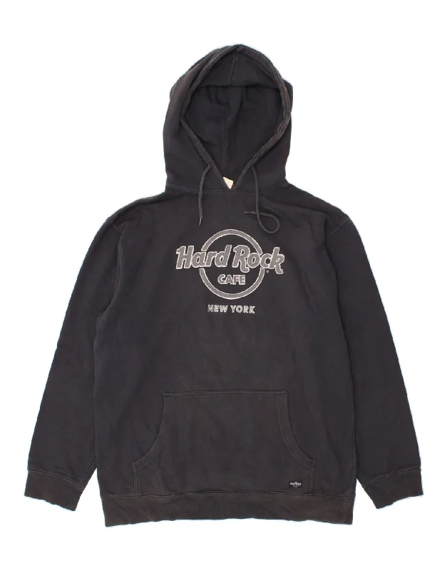 HARD ROCK CAFE Mens New York Graphic Hoodie Jumper XL Navy Blue Cotton Hoodie with Slim Fit Tailored Modern HARD ROCK CAFE Mens New York Graphic Hoodie Jumper XL Navy Blue Cotton Hoodie with Slim Fit Tailored Modern