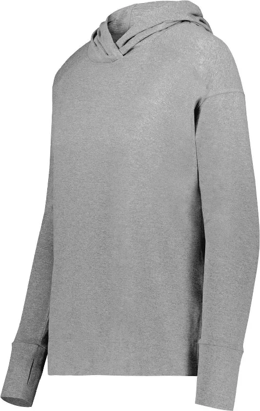 Holloway 222798 Ladies Ventura Soft Knit Hoodie - Grey Heather Hoodie with Patch Decorative Personalized Holloway 222798 Ladies Ventura Soft Knit Hoodie - Grey Heather Hoodie with Patch Decorative Personalized