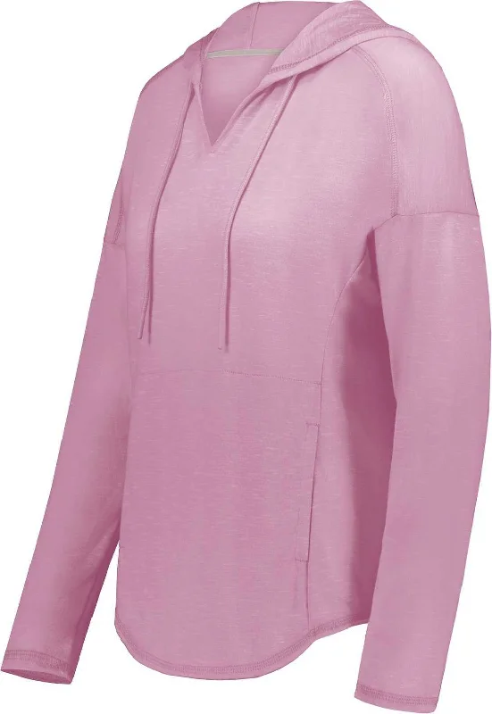 Holloway 222845 Ladies Monterey Hoodie - Dusty Rose Heather Hoodie with Mesh Breathable Sporty Holloway 222845 Ladies Monterey Hoodie - Dusty Rose Heather Hoodie with Mesh Breathable Sporty