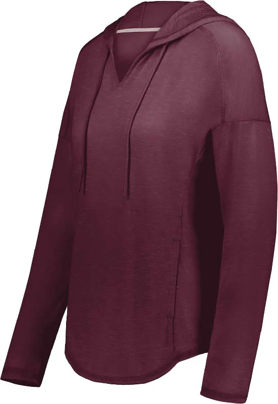 Holloway 222845 Ladies Monterey Hoodie - Maroon Heather Hoodie with Camouflage Military Edgy Holloway 222845 Ladies Monterey Hoodie - Maroon Heather Hoodie with Camouflage Military Edgy