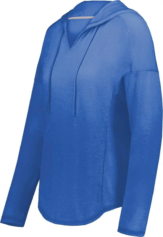 Holloway 222845 Ladies Monterey Hoodie - Royal Heather Hoodie with Pastel Soft Subtle Holloway 222845 Ladies Monterey Hoodie - Royal Heather Hoodie with Pastel Soft Subtle