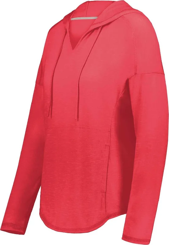 Holloway 222845 Ladies Monterey Hoodie - Scarlet Heather Hoodie with Monochrome Minimalist Simple Holloway 222845 Ladies Monterey Hoodie - Scarlet Heather Hoodie with Monochrome Minimalist Simple