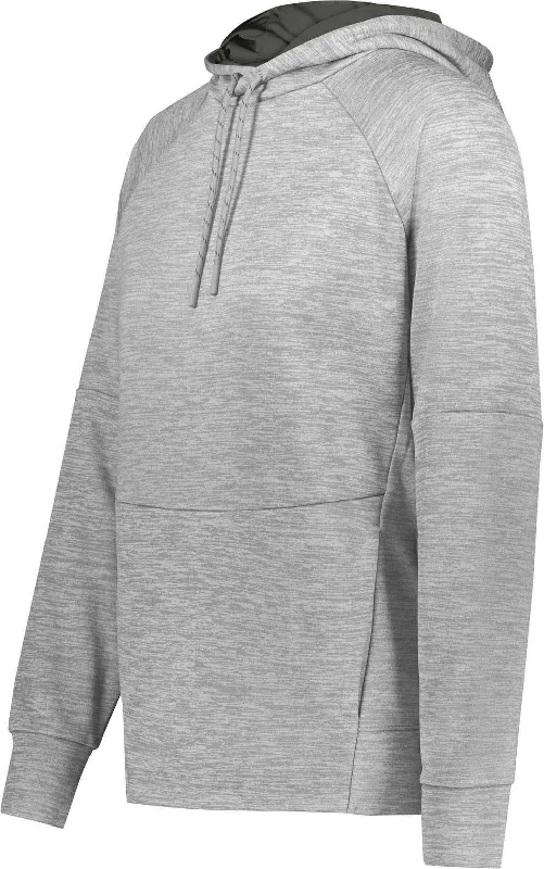 Holloway 223780 Ladies All Pro Performance Fleece Hoodie - Athletic Grey Heather Iron Hoodie with Contrast Stitching Detailed Premium Holloway 223780 Ladies All Pro Performance Fleece Hoodie - Athletic Grey Heather Iron Hoodie with Contrast Stitching Detailed Premium