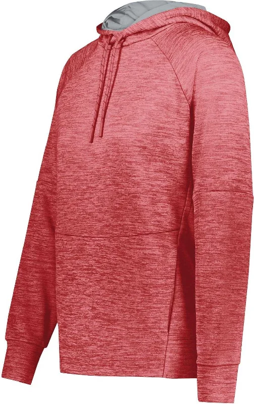 Holloway 223780 Ladies All Pro Performance Fleece Hoodie - Scarlet Heather Silver Hoodie with Drop Shoulder Relaxed Streetwear Holloway 223780 Ladies All Pro Performance Fleece Hoodie - Scarlet Heather Silver Hoodie with Drop Shoulder Relaxed Streetwear