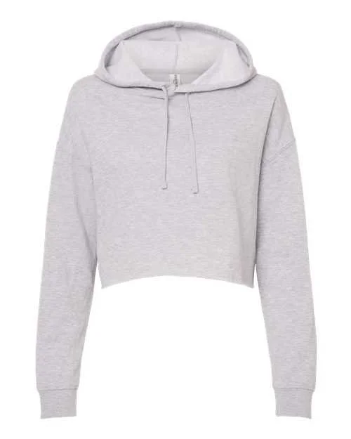 Independent Trading Co AFX64CRP Womens Lightweight Cropped Hooded Sweatshirt - Grey Heather Hoodie with Half-Zip Sporty Casual Independent Trading Co AFX64CRP Womens Lightweight Cropped Hooded Sweatshirt - Grey Heather Hoodie with Half-Zip Sporty Casual