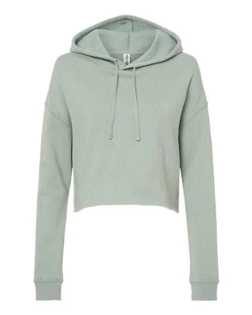 Independent Trading Co AFX64CRP Womens Lightweight Cropped Hooded Sweatshirt - Sage Hoodie with Full-Zip Functional Layering Independent Trading Co AFX64CRP Womens Lightweight Cropped Hooded Sweatshirt - Sage Hoodie with Full-Zip Functional Layering