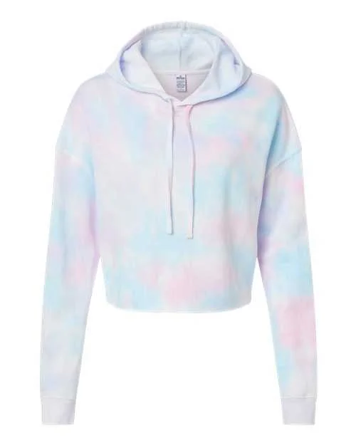 Independent Trading Co AFX64CRP Womens Lightweight Cropped Hooded Sweatshirt - Tie Dye Cotton Candy Hoodie with Toggle Buttons Decorative Unique Independent Trading Co AFX64CRP Womens Lightweight Cropped Hooded Sweatshirt - Tie Dye Cotton Candy Hoodie with Toggle Buttons Decorative Unique