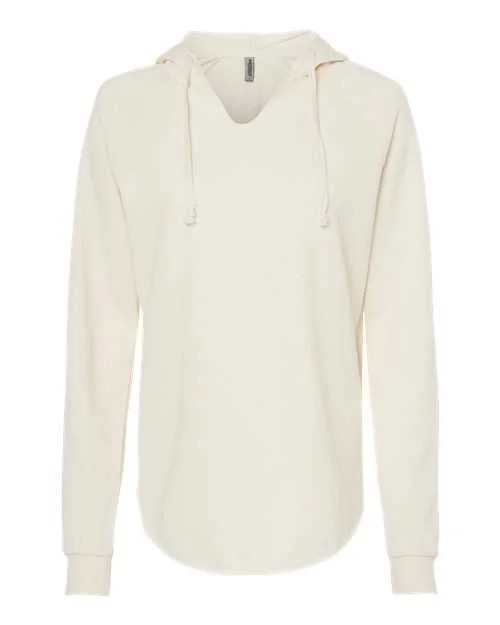 Independent Trading Co PRM2500 Womens Lightweight California Wave Wash Hooded Sweatshirt - Bone Hoodie with High-Low Hem Asymmetrical Trendy Independent Trading Co PRM2500 Womens Lightweight California Wave Wash Hooded Sweatshirt - Bone Hoodie with High-Low Hem Asymmetrical Trendy