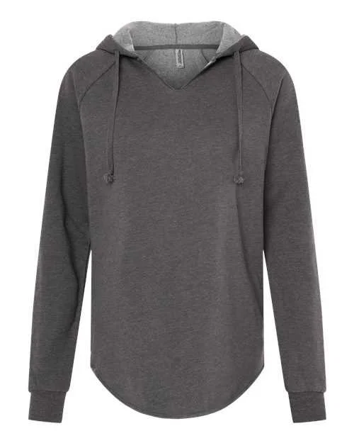 Independent Trading Co PRM2500 Womens Lightweight California Wave Wash Hooded Sweatshirt - Shadow Hoodie with Hem Lace Feminine Delicate Independent Trading Co PRM2500 Womens Lightweight California Wave Wash Hooded Sweatshirt - Shadow Hoodie with Hem Lace Feminine Delicate