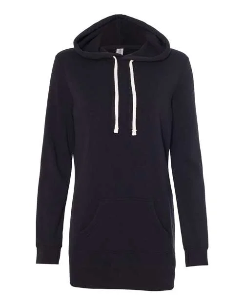 Independent Trading Co PRM65DRS Womens Special Blend Hooded Sweatshirt Dress - Black Hooded Sweatshirt Casual Wear Street Style Independent Trading Co PRM65DRS Womens Special Blend Hooded Sweatshirt Dress - Black Hooded Sweatshirt Casual Wear Street Style