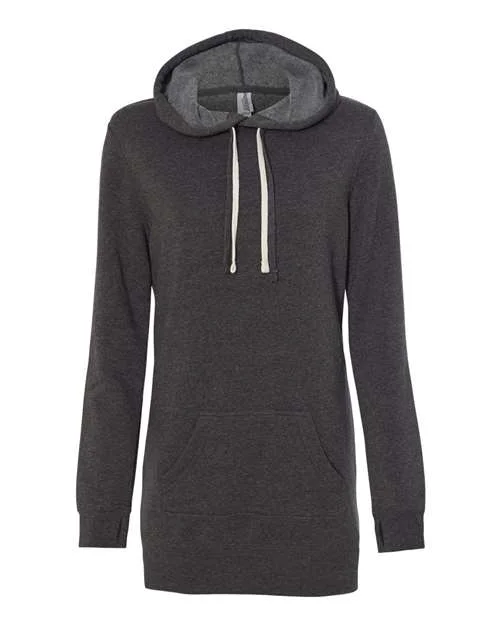 Independent Trading Co PRM65DRS Womens Special Blend Hooded Sweatshirt Dress - Carbon Hoodie Dress Longline Feminine Independent Trading Co PRM65DRS Womens Special Blend Hooded Sweatshirt Dress - Carbon Hoodie Dress Longline Feminine